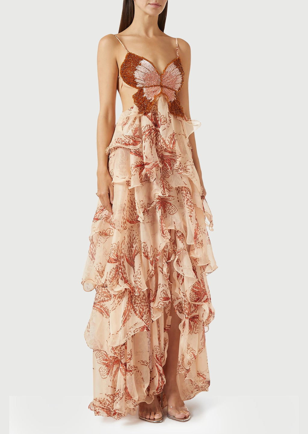 Sunset  Layered Butterfly Maxi Dress