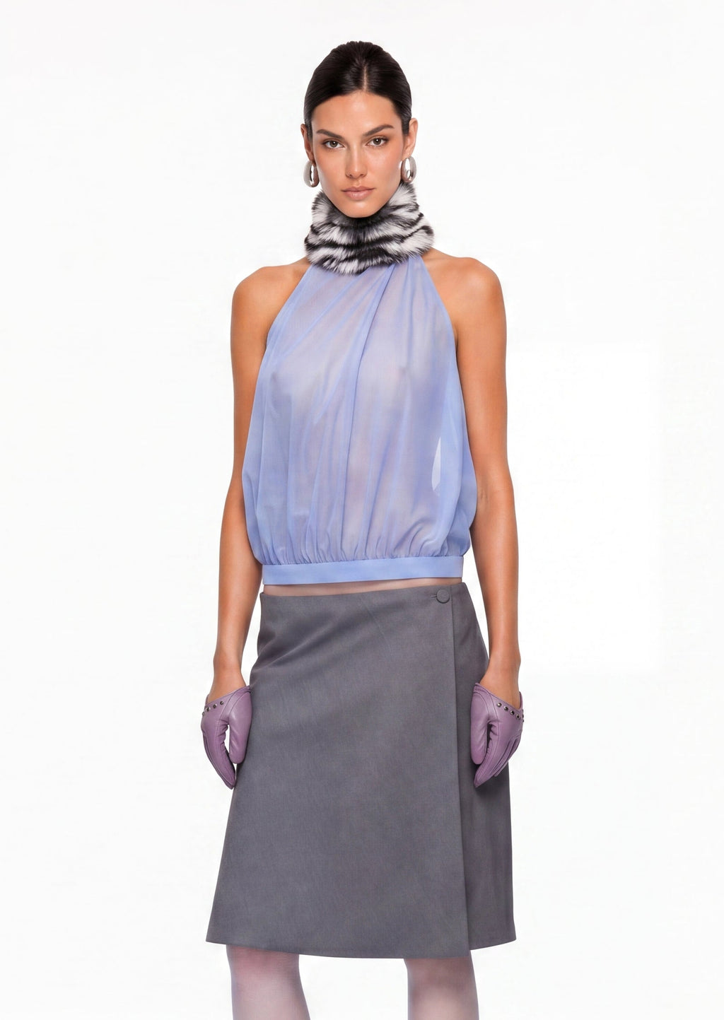 Calissa Halterneck Sheer Top