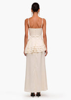 Sleeveless Layered Ruffled Maxi Dress Champagne