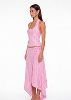 Sabrina Stripe Halter Corset & Wrap Skirt Set