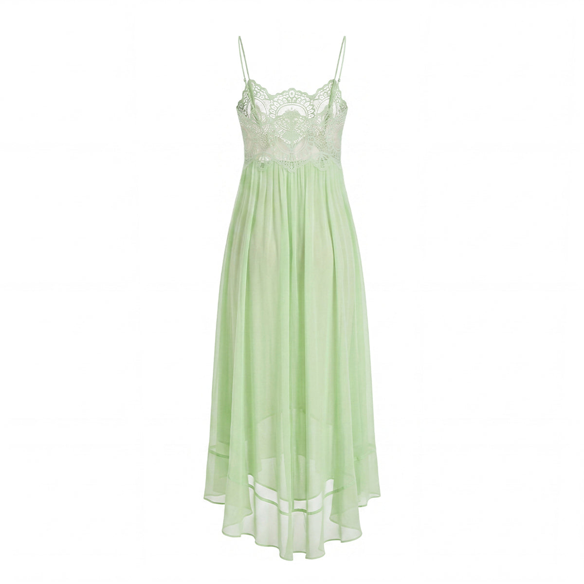 Vallea Chiffon Maxi Dress In Green
