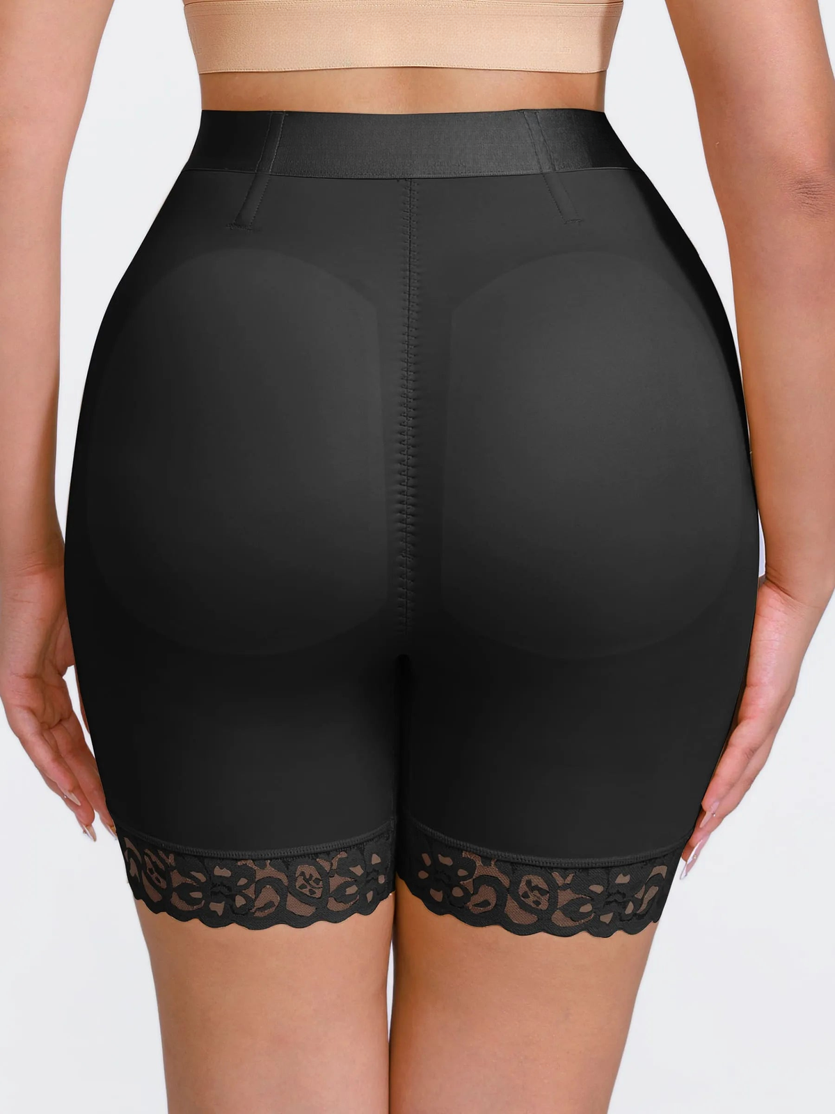 Front-Zip Mid-Waist Shaper Shorts
