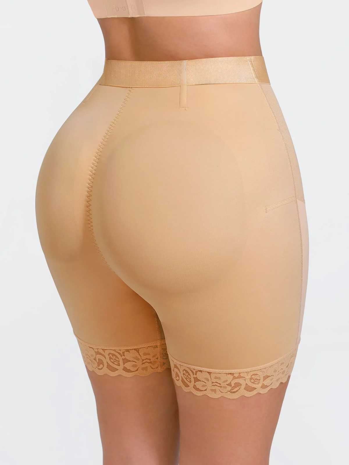 Front-Zip Mid-Waist Shaper Shorts