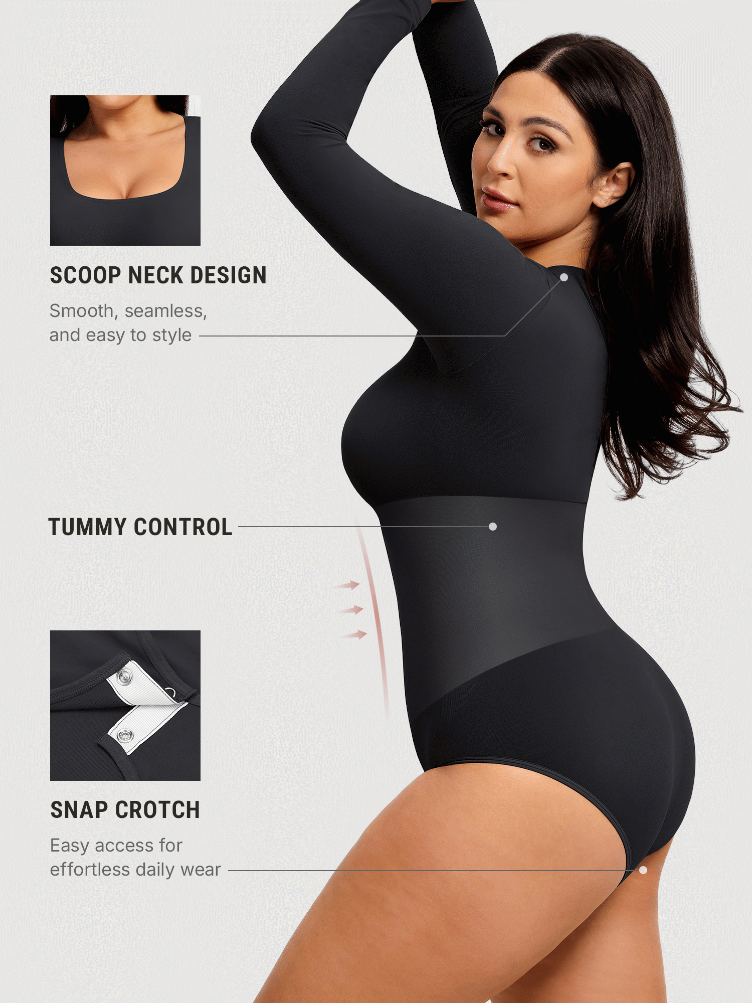 Seamless Ultra-Soft Crew Neck Bodysuit