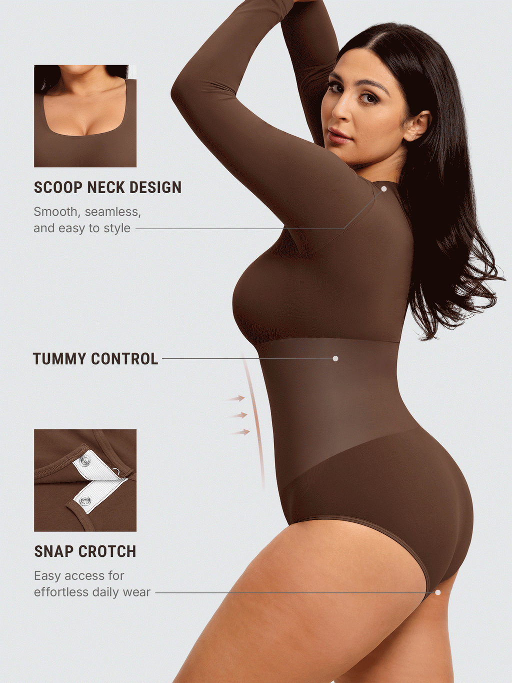 Seamless Ultra-Soft Crew Neck Bodysuit