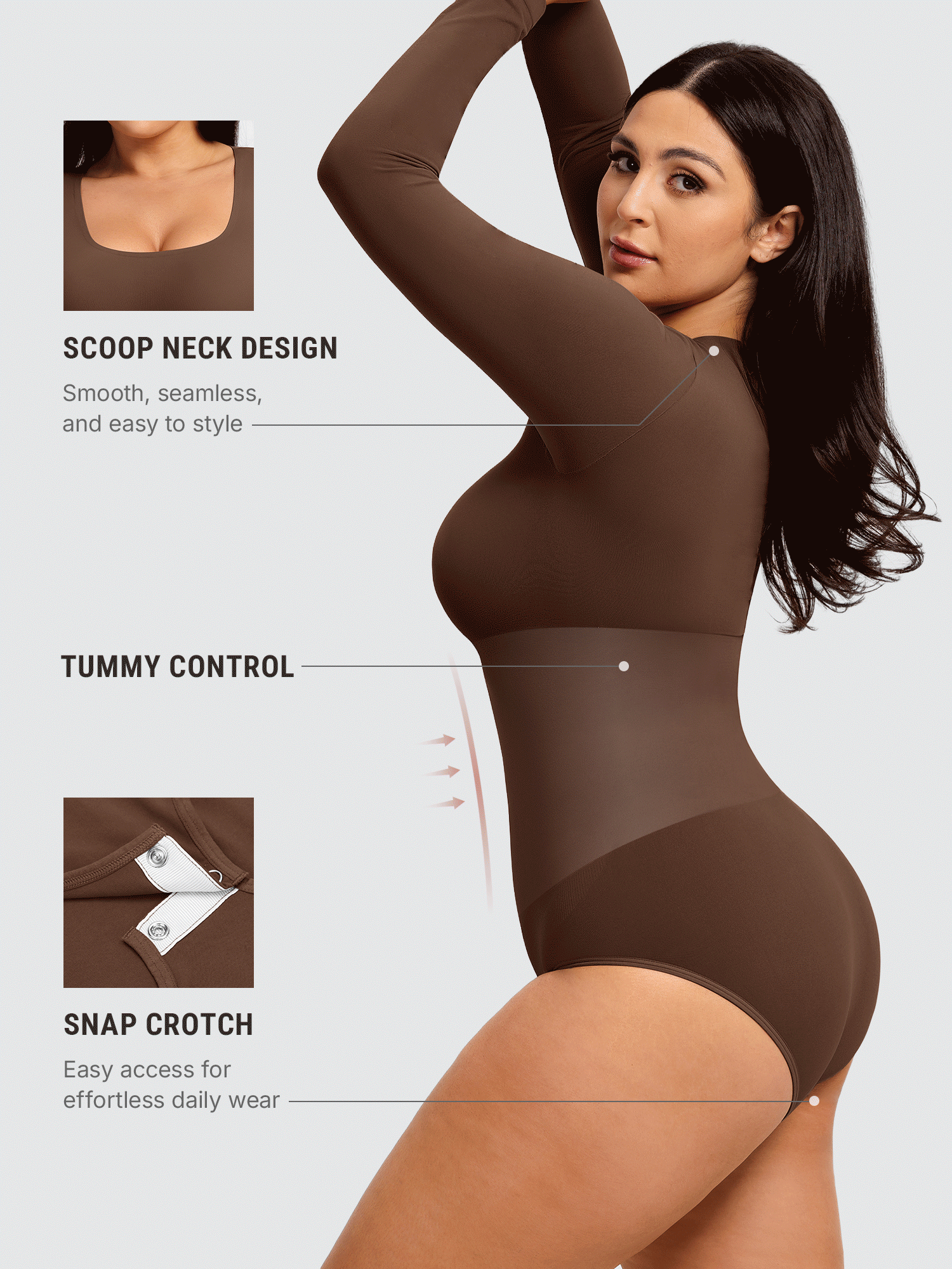 Seamless Ultra-Soft Crew Neck Bodysuit