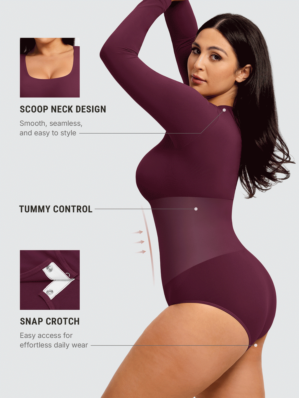 Seamless Ultra-Soft Crew Neck Bodysuit