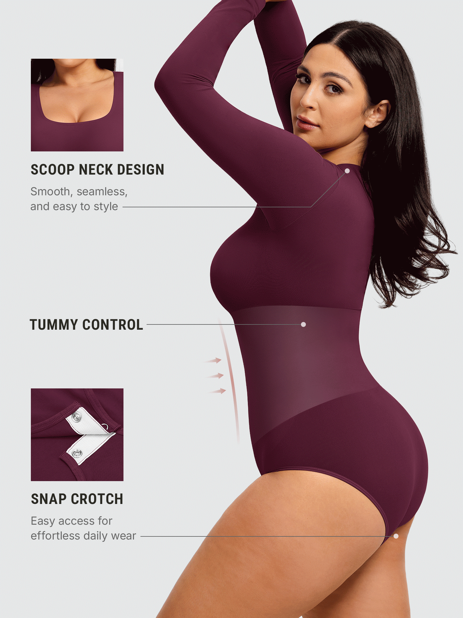 Seamless Ultra-Soft Crew Neck Bodysuit