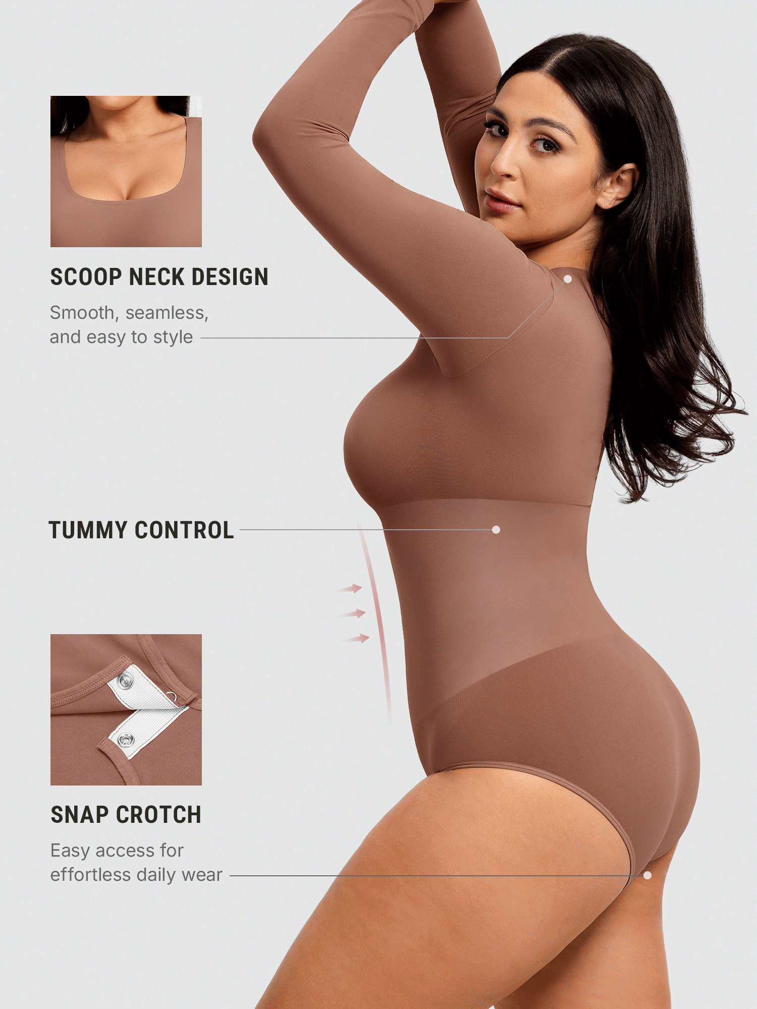 Seamless Ultra-Soft Crew Neck Bodysuit