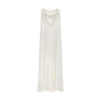 Solid Satin Flared Maxi Dress