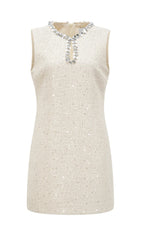Sequin Boucle Mini Dress