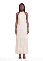 Aullie Halter Textured Maxi Dress In White