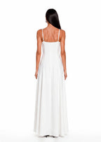 Analeigh Lace Satin Maxi Dress In White
