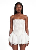 Bachué Corset Lace Mini Dress In White