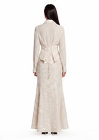 Nagisa Beaded Sequin Mermaid Maxi Dress Set In White