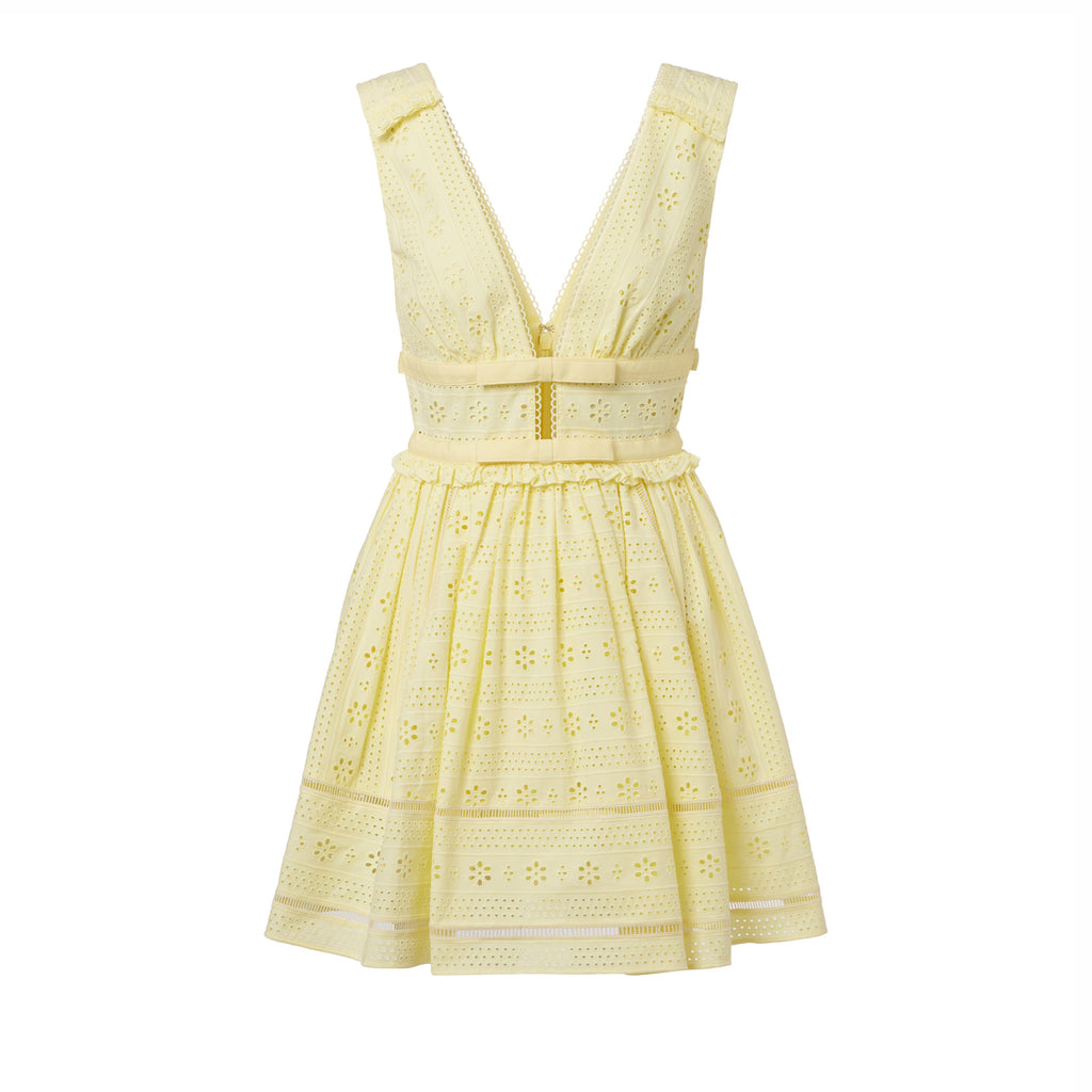 Luella V Neck Mini Dress In Yellow