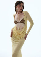 Darcila Deep V Mesh Maxi Dress