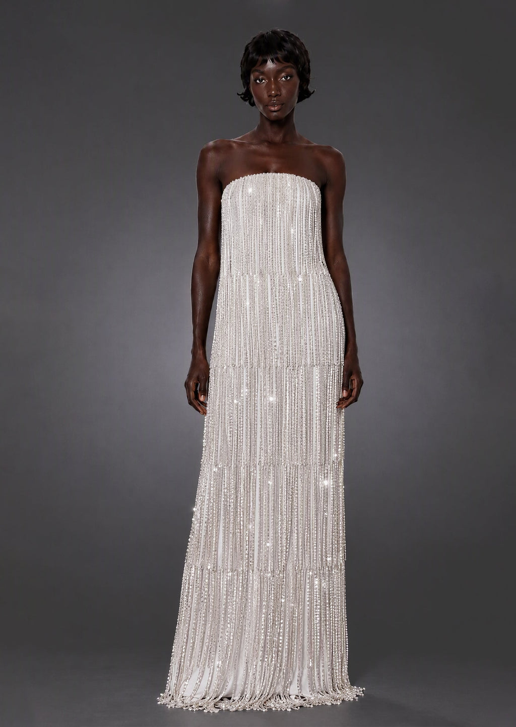 Gabi Beaded Strapless Maxi Dress