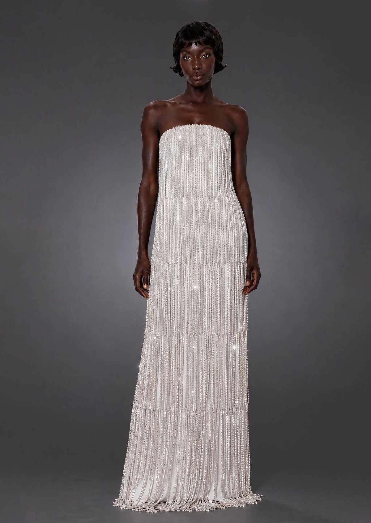 Gabi Beaded Strapless Maxi Dress