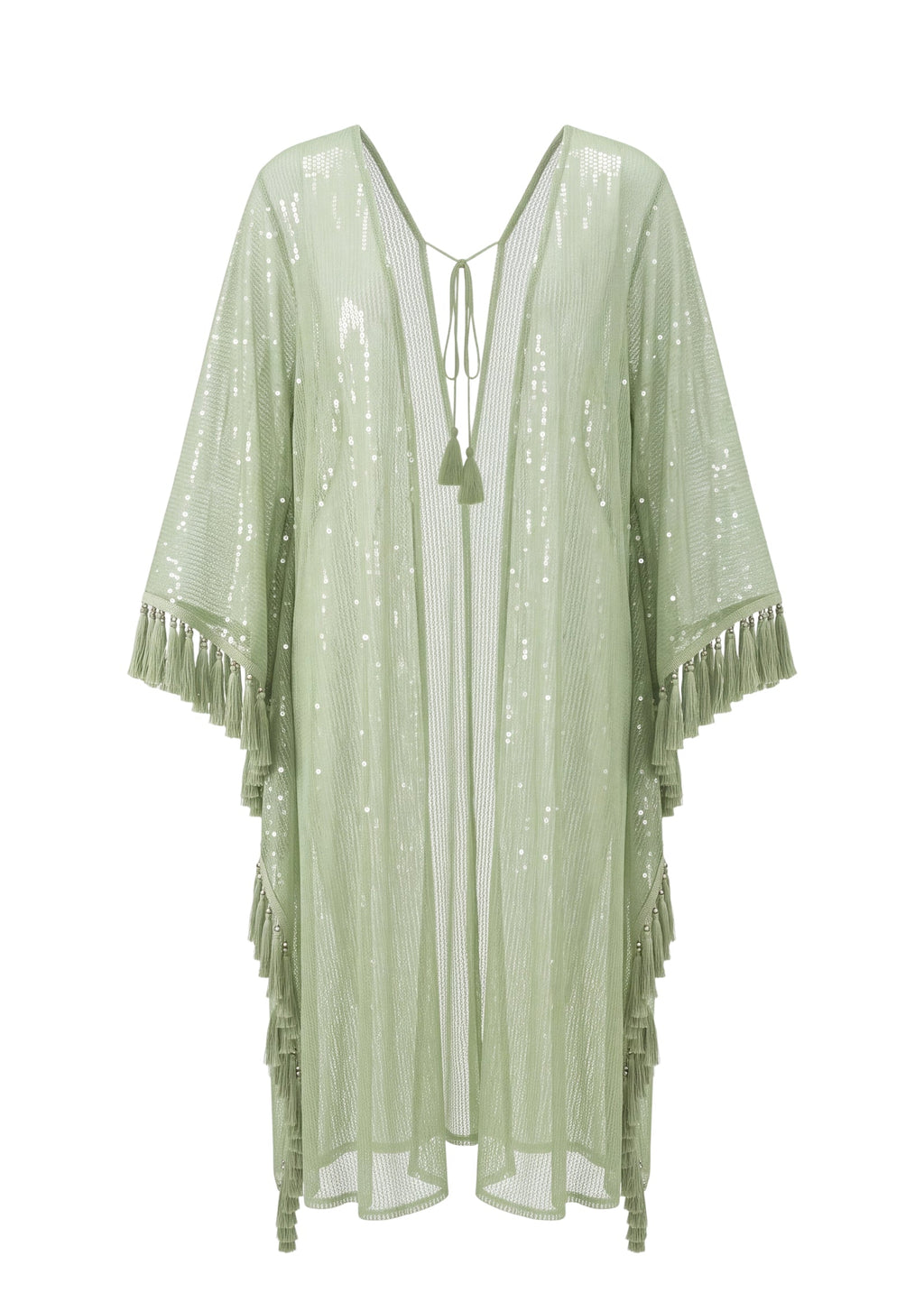 Kagami Knitted sequined tassel maxi dress