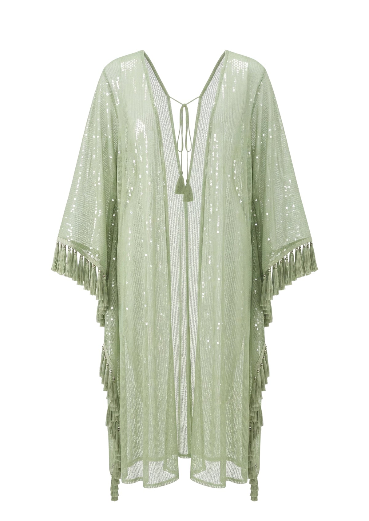Kagami Knitted sequined tassel maxi dress