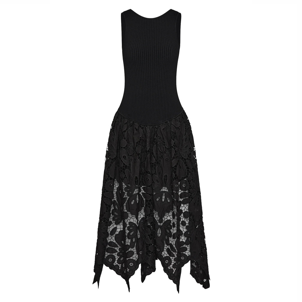 Abetzi Knit Midi Dress In Black