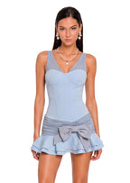 Madelaine Corset-Inspired Mini Dress In Blue