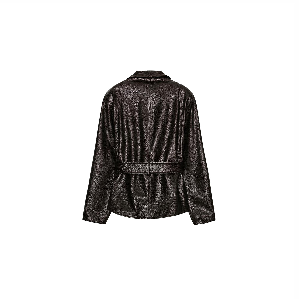 Yadid Faus Leather Jacket With Belt