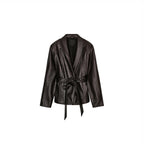 Yadid Faus Leather Jacket With Belt