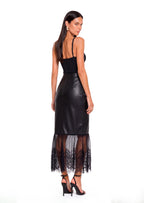 Zakuro Bodycon  Leather Fishtail Midi Skirt