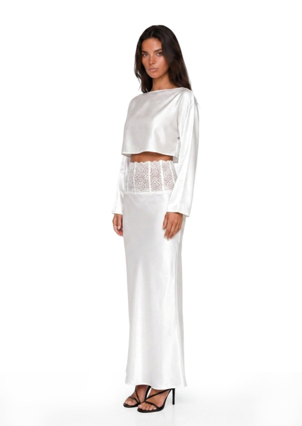 Zamora Off Shoulder Top And Lace Maxi Skirt Set