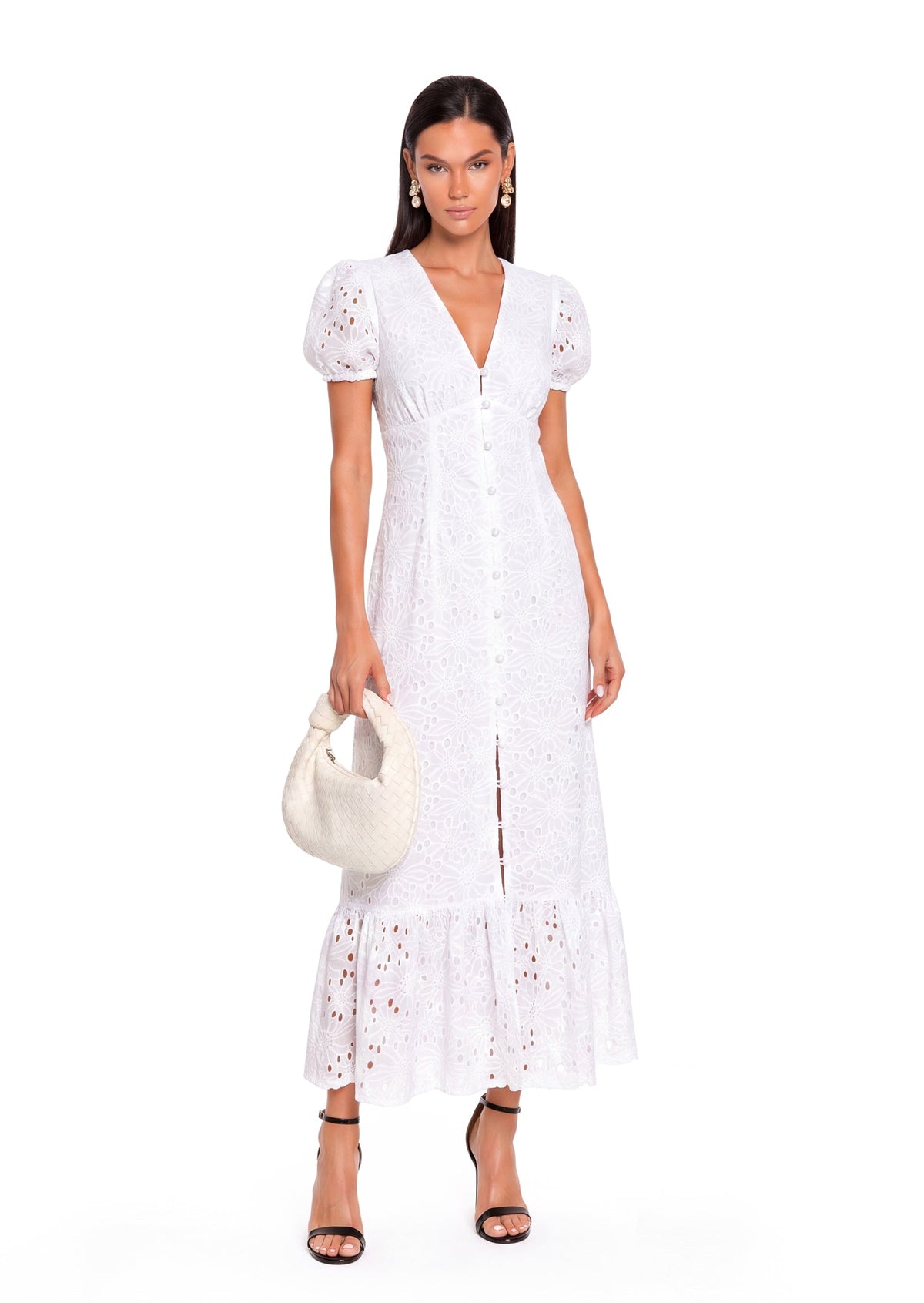 Sadb Short Sleeved Embroidered Midi Dress
