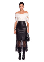 Zakuro Bodycon  Leather Fishtail Midi Skirt