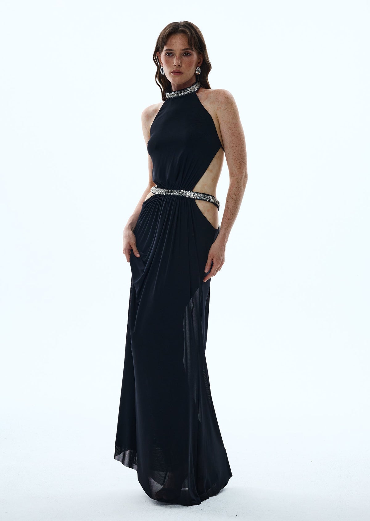 Adalia Cut Out Maxi Dress In Black