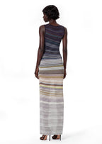 Acatzin Sequined Striped Lamé Maxi Dress