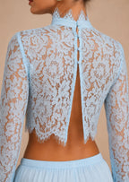 Aula Piece Set Pants & Lace Top Blue