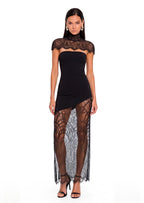 Lace Trimmed Strapless Maxi Dress Set