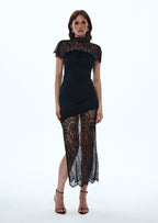Lace Trimmed Strapless Maxi Dress Set