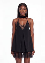 Uilani Lace Mini Dress In Black