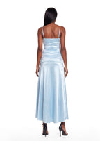Iarlaithe Strapless Ruched Stain Maxi Dress In Blue