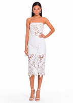 Gabryle Strapless Lace Midi Bandage Dress