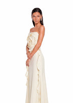 Fareeda Off Shoulder Midi Dress With 3D Petals
