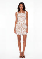 Guipure Lace Mini Dress In White