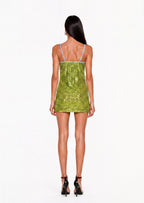 Oburu Sequined Mini Dress In Green