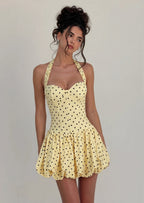 Rosita Halter Bubble Hem Mini Dress