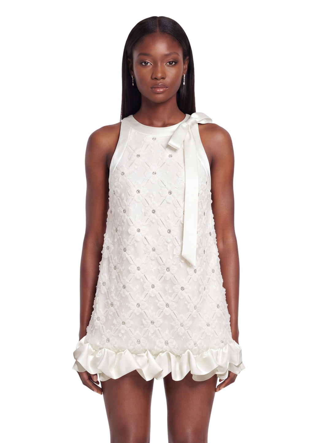 Iara Sleeveless Appliqué Mini Dress