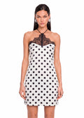 Qasim Polka Dot Halter Slip Mini Dress
