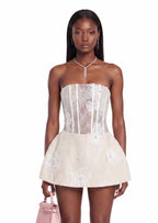 Hallie Strapless Mini Dress In White