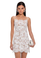 Vandana Lace Open Back Mini Dress In White