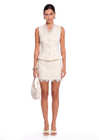 Abhay Sleeveless Top & Lace Mini Skirt Set
